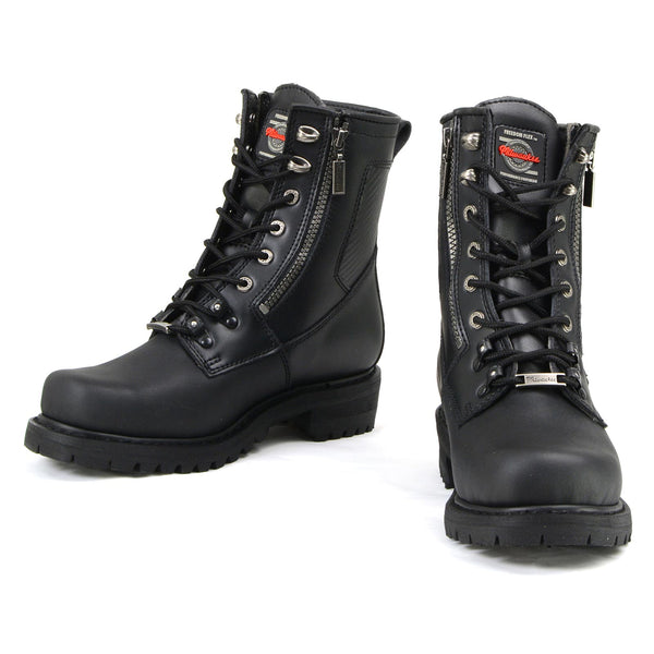 MMCC MB416 Men's Trooper Black Leather Biker Boots - Riding Footwear