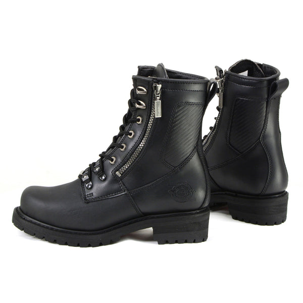 MMCC MB416 Men's Trooper Black Leather Biker Boots - Riding Footwear