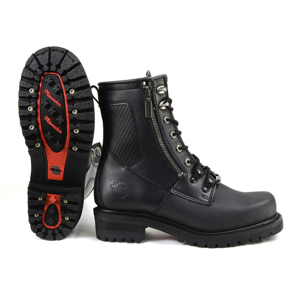 MMCC MB416 Men's Trooper Black Leather Biker Boots - Riding Footwear