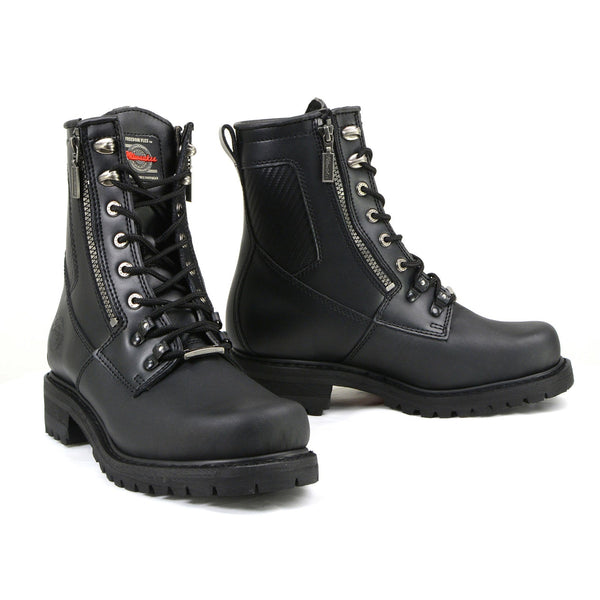 MMCC MB416 Men's Trooper Black Leather Biker Boots - Riding Footwear