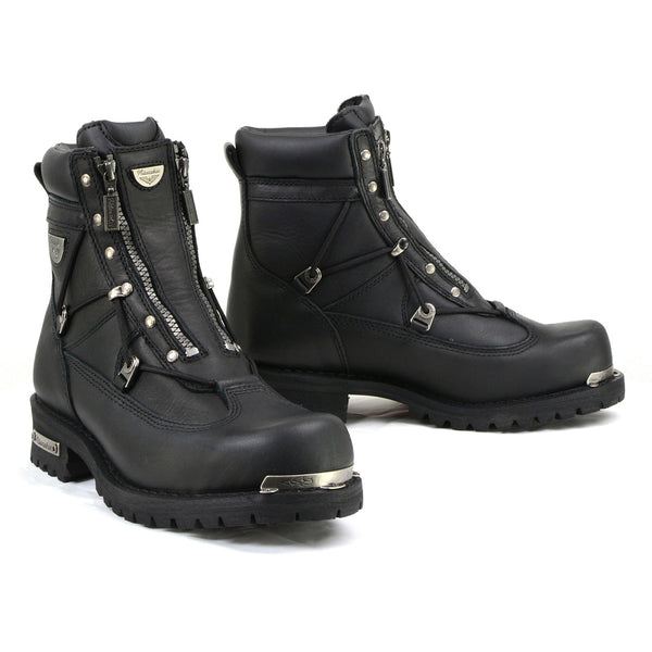 MMCC MB440 Men's Throttle Black Leather Biker Boots - Riding Footwear