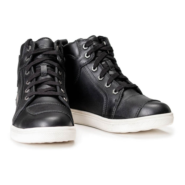 Milwaukee Leather Women's Thorn Black Leather Motorcycle Riding Shoes with Ankle Support - Shift Protection - MBL9329
