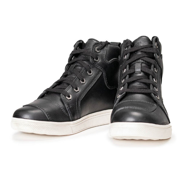 Milwaukee Leather Women's Thorn Black Leather Motorcycle Riding Shoes with Ankle Support - Shift Protection - MBL9329