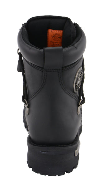 Milwaukee Leather MBL9375 Women's Premium Black Leather Diamond 6-Inch Twin Zipper Lock Motorcycle Riding Boots