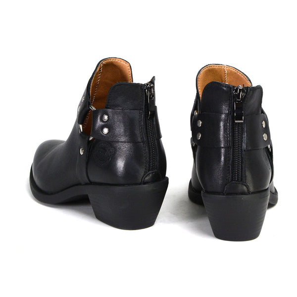 Milwaukee Leather MBL9443 Women's Sleek Black Classic Harness Ring Fashion Shoes