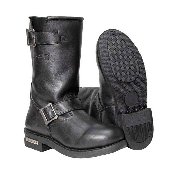 Milwaukee Leather Men's The Classic Black 2.2mm Engineer Motorcycle Boots - MBM9016