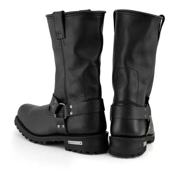 Milwaukee Leather Men's Dark Rider Black 2.2mm Harness Motorcycle Boots, MBM9022