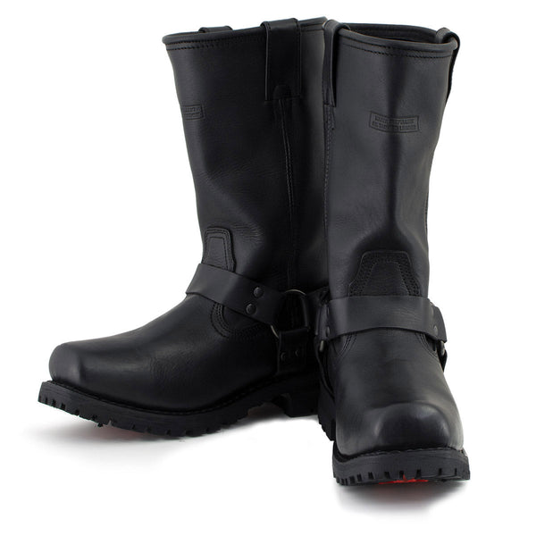 Milwaukee Leather Men's Dark Rider Black 2.2mm Harness Motorcycle Boots, MBM9022