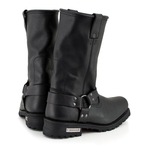 Milwaukee Leather Men's Dark Rider Black 2.2mm Harness Motorcycle Boots, MBM9022