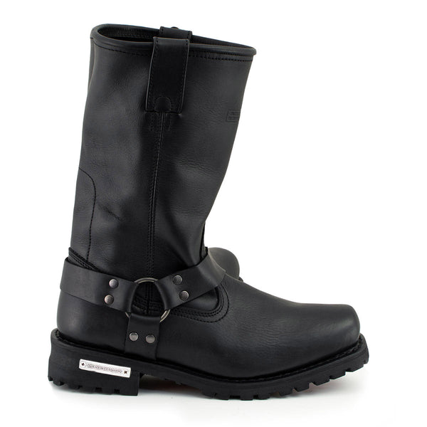 Milwaukee Leather Men's Dark Rider Black 2.2mm Harness Motorcycle Boots, MBM9022