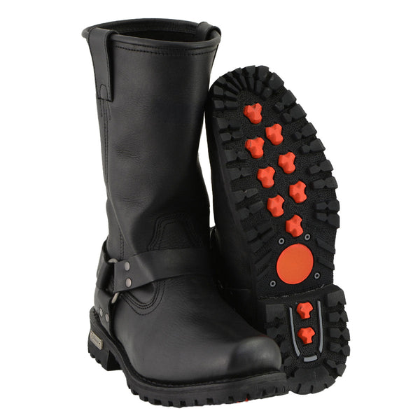 Milwaukee Leather Men's Dark Rider Black 2.2mm Harness Motorcycle Boots, MBM9022