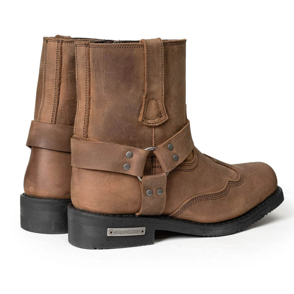 Milwaukee Leather Men's Copper Ridge Brown Suede Motorcycle Harness Boots - MBM9053