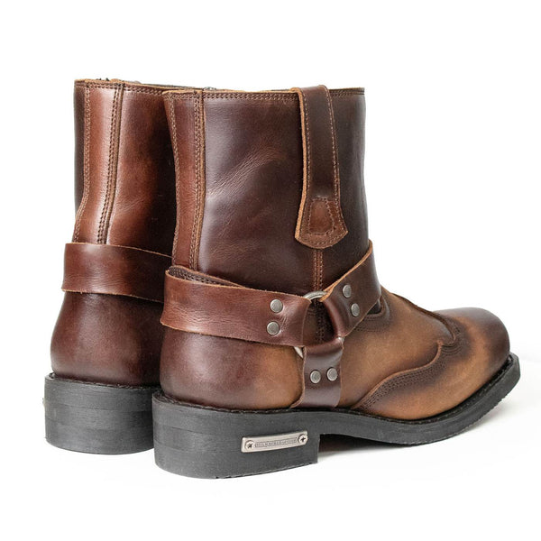 Milwaukee Leather Men's Copper Ridge Brown Suede Motorcycle Harness Boots - MBM9054