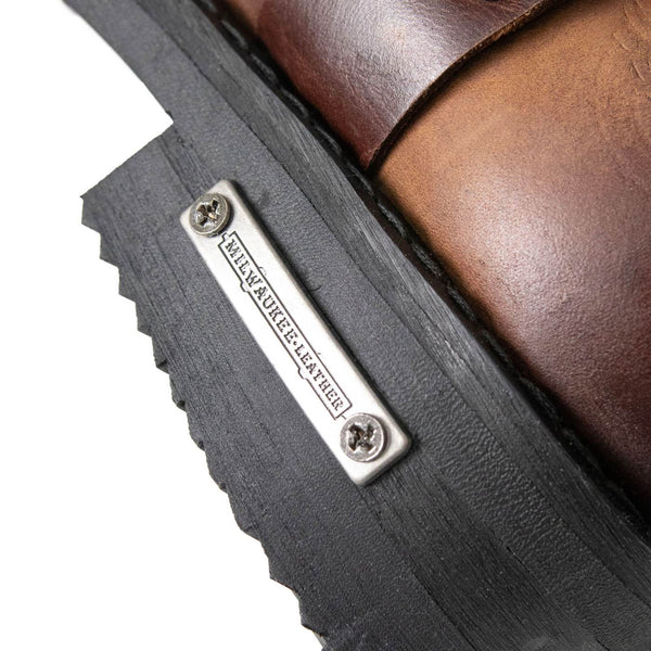 Milwaukee Leather Men's Copper Ridge Brown Suede Motorcycle Harness Boots - MBM9054