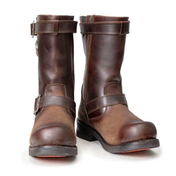 Milwaukee Leather Men's Copper Forge Dark Brown Engineer Motorcycle Boots w/ Flex Toe - MBM9058