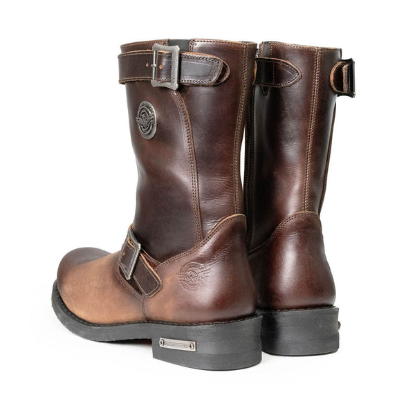 Milwaukee Leather Men's Copper Forge Dark Brown Engineer Motorcycle Boots w/ Flex Toe - MBM9058