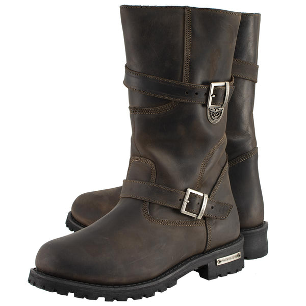 Milwaukee Leather MBM9063 Men's Classic Distressed Brown Leather Motorcycle Engineer Riding Biker Boots