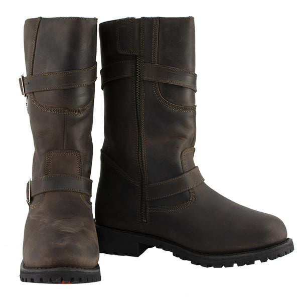 Milwaukee Leather MBM9063 Men's Classic Distressed Brown Leather Motorcycle Engineer Riding Biker Boots