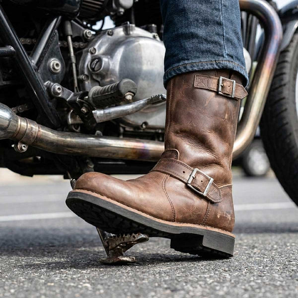 Milwaukee Leather MBM9064 Men's Antique Ridge Classic Brown Engineer Motorcycle Boots