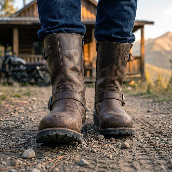 Milwaukee Leather MBM9064 Men's Antique Ridge Classic Brown Engineer Motorcycle Boots