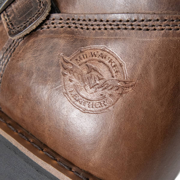 Milwaukee Leather MBM9064 Men's Antique Brown Classic Engineer Motorcycle Riding Boots
