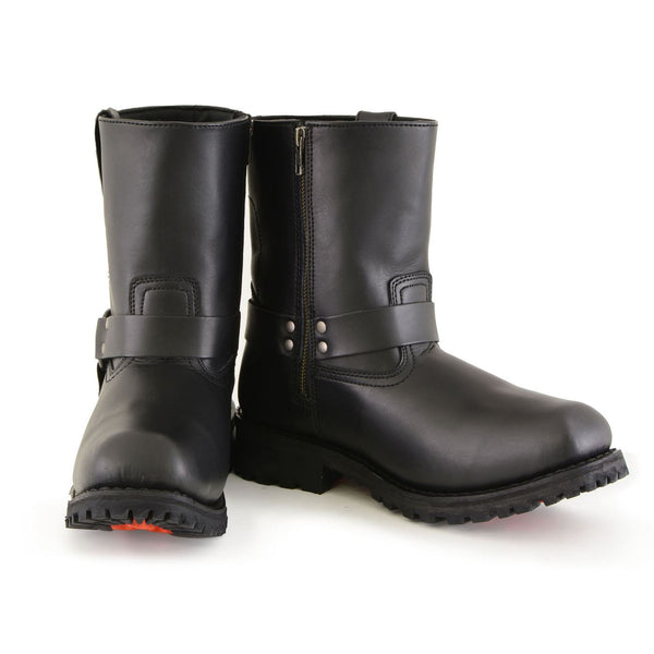 Milwaukee Leather Men's Outback Harness Motorcycle Boots - Full Grain Leather Riding Boots - MBM9068