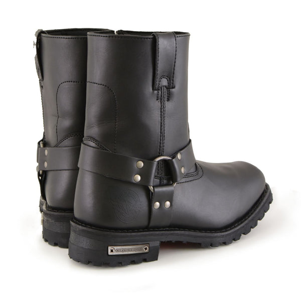Milwaukee Leather Men's Outback Harness Motorcycle Boots - Full Grain Leather Riding Boots - MBM9068