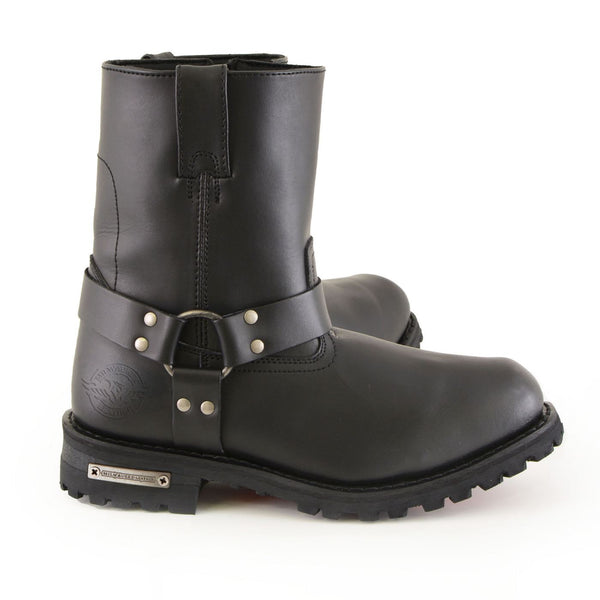 Milwaukee Leather Men's Outback Harness Motorcycle Boots - Full Grain Leather Riding Boots - MBM9068