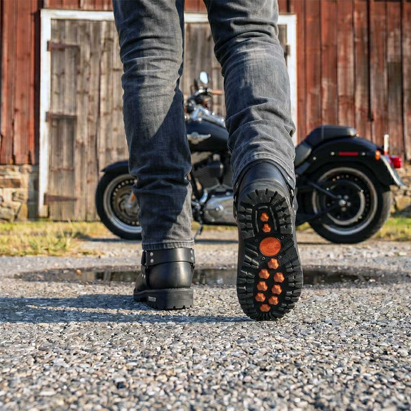Milwaukee Leather Men's Outback Harness Motorcycle Boots - Full Grain Leather Riding Boots - MBM9068