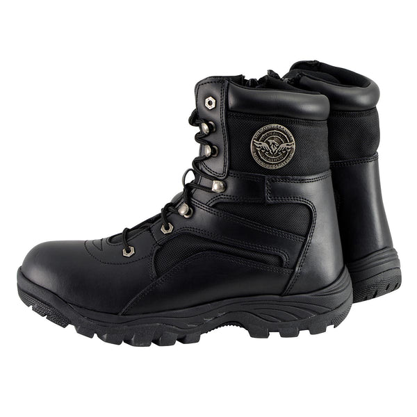 Milwaukee Leather MBM9105 Men's 9-Inch Black Leather Swat Style-Tactical Lace-Up Motorcycle Biker Boots