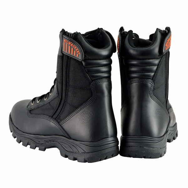 Milwaukee Leather MBM9110 Men's 9-Inch Black Leather Lace-Up Swat Style-Tactical Motorcycle Riding Boots