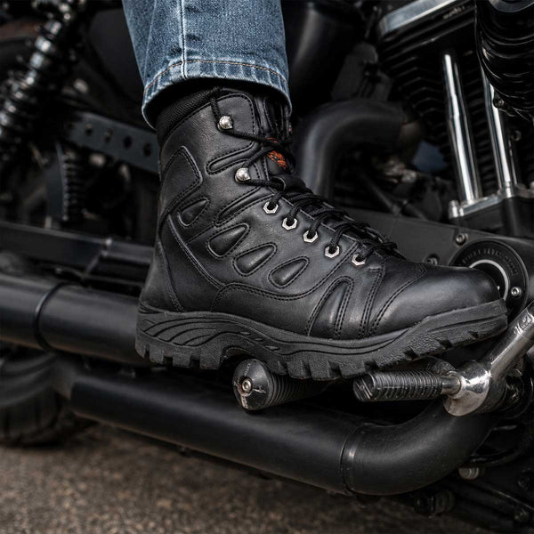 Milwaukee Leather MBM9115 Men's Black Leather 6-Inch Swat Style-Tactical Motorcycle Rider Biker Boots