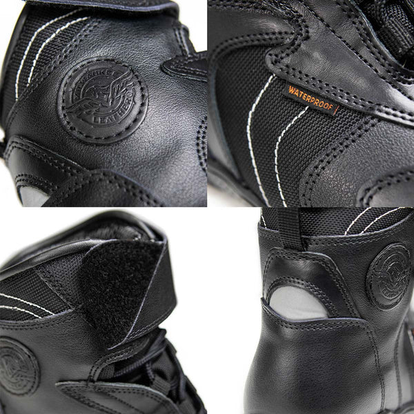 Milwaukee Leather Men's Troop Sport Black Waterproof Leather Motorcycle Racer Style Boots - MBM9185