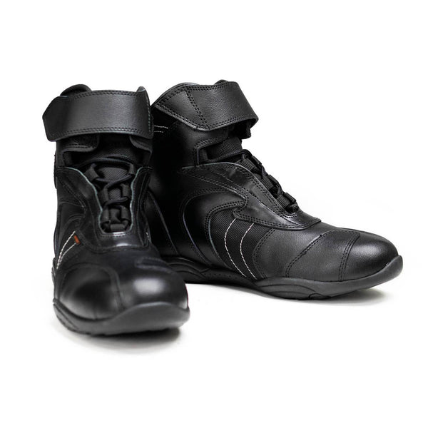 Milwaukee Leather Men's Troop Sport Black Waterproof Leather Motorcycle Racer Style Boots - MBM9185