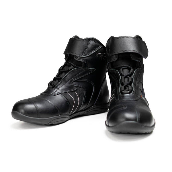 Milwaukee Leather Men's Troop Sport Black Waterproof Leather Motorcycle Racer Style Boots - MBM9185
