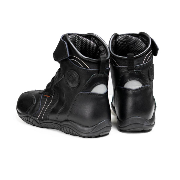 Milwaukee Leather Men's Troop Sport Black Waterproof Leather Motorcycle Racer Style Boots - MBM9185