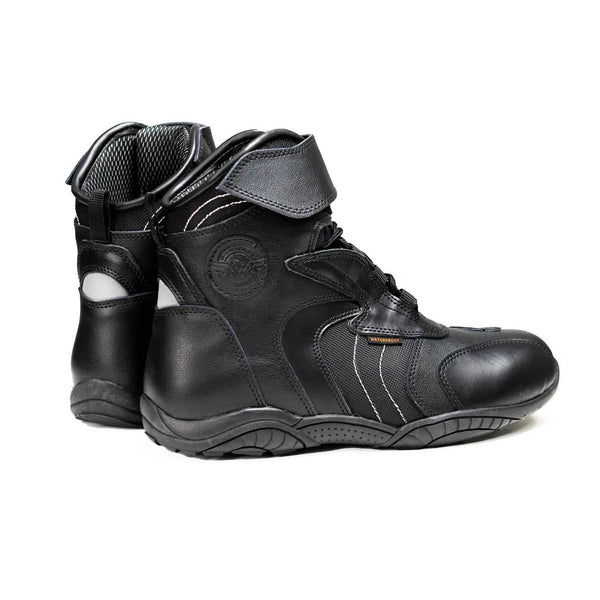 Milwaukee Leather Men's Troop Sport Black Waterproof Leather Motorcycle Racer Style Boots - MBM9185