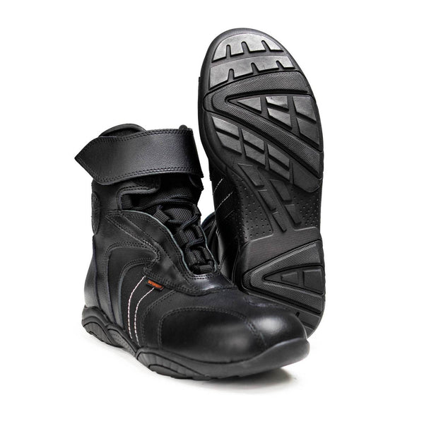 Milwaukee Leather Men's Troop Sport Black Waterproof Leather Motorcycle Racer Style Boots - MBM9185