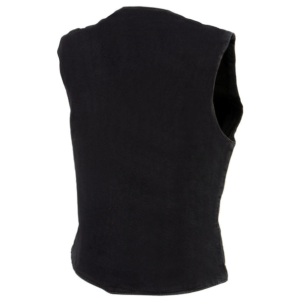 Milwaukee Leather MDL4000 Women's Black Denim 4-Snap Button Closure Motorcycle Rider Vest