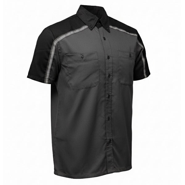 MMCC Men's Delco Gray Black Mechanic Shirt - MDM11605