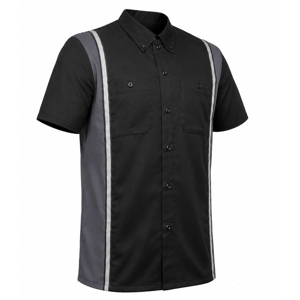 MMCC Men's Driftline Gray Poly-Blend Mechanic Shirt - MDM11608