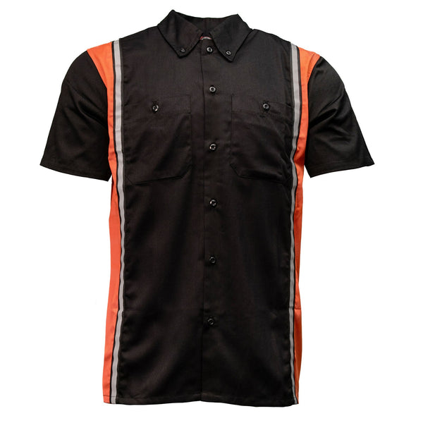 MMCC Men's Driftline Orange Poly-Blend Mechanic Shirt - MDM11610