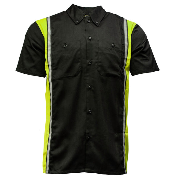MMCC Men's Driftline Green Poly-Blend Mechanic Shirt - MDM11611