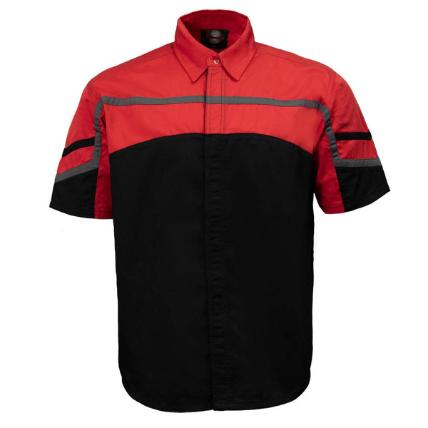 MMCC Men’s Torque Shift Reflective Mechanic Work Shirt - 50/50 Cotton Poly Blend - MDM11617