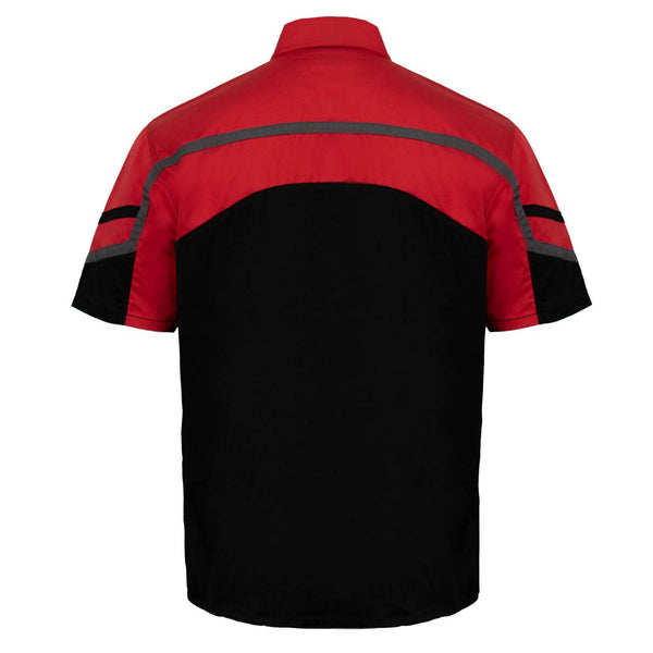 MMCC Men’s Torque Shift Reflective Mechanic Work Shirt - 50/50 Cotton Poly Blend - MDM11617