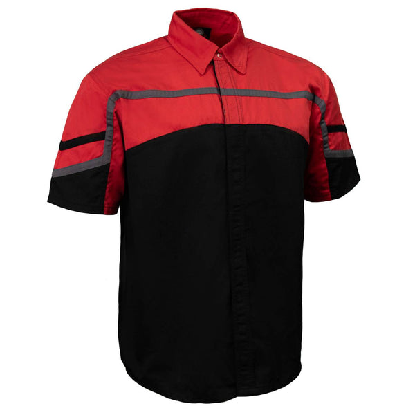 MMCC Men’s Torque Shift Reflective Mechanic Work Shirt - 50/50 Cotton Poly Blend - MDM11617