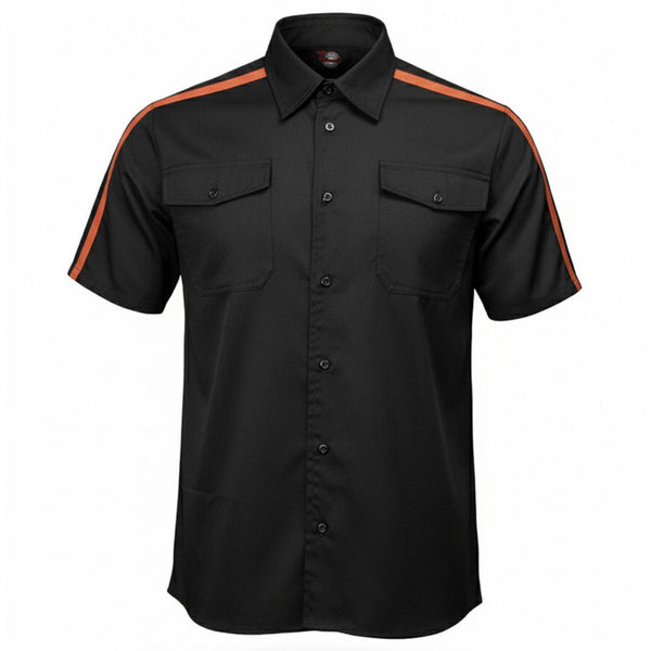 MMCC Men's Track Mark Classic Mechanic Button Up Shirt - Dual Chest Pockets - Microfiber Panel - MDM11623