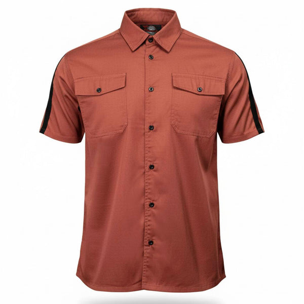 MMCC Men's Track Mark Classic Mechanic Button Up Shirt - Dual Chest Pockets - Microfiber Panel - MDM11624
