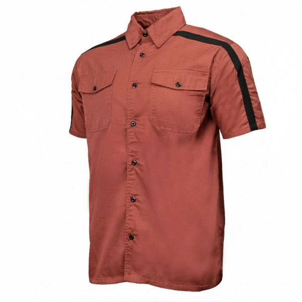 MMCC Men's Track Mark Classic Mechanic Button Up Shirt - Dual Chest Pockets - Microfiber Panel - MDM11624