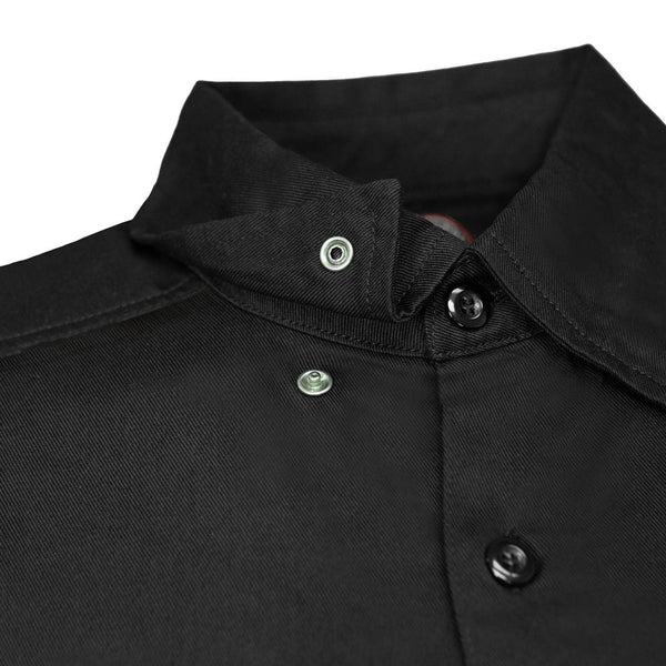 MMCC Men’s 'Double Down' Black/Blue Short Sleeve Mechanic Work Shirt - w/ Single Pocket - MDM11626